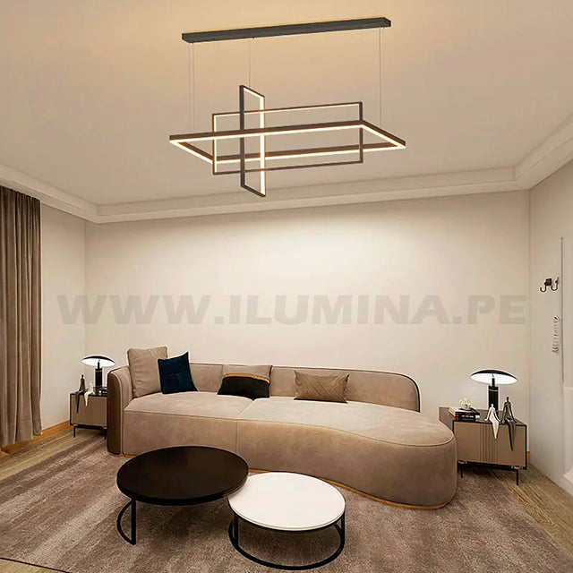 LÁMPARA COLGANTE PREMIUM GABRIELLA GOLD LED + CONTROL REMOTO