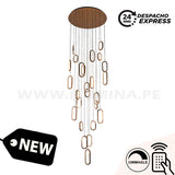 LÁMPARA COLGANTE PREMIUM CATERINA GOLD LED + CONTROL REMOTO