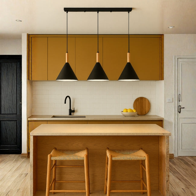 LÁMPARA COLGANTE CAMPANA DE ALUMINIO MILUSKA + FOCO LED 12W LUZ CÁLIDA