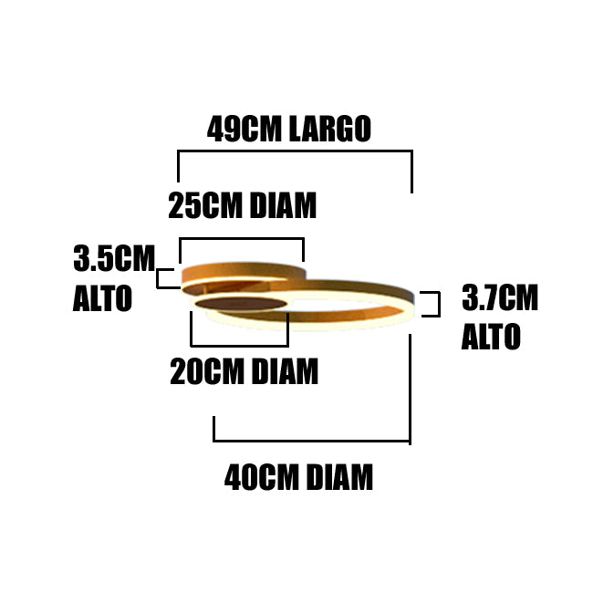 LÁMPARA DE TECHO LED TATIANA GOLD 47W + CONTROL REMOTO