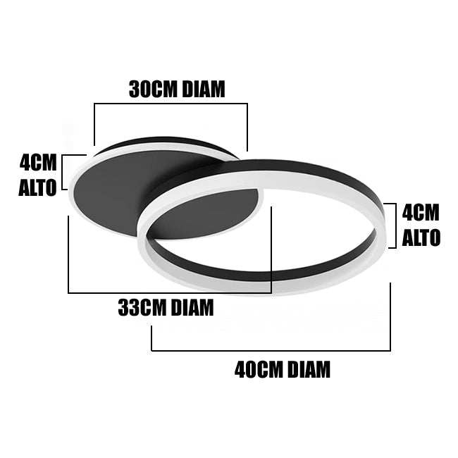 LÁMPARA DE TECHO MADRID BLACK LED 45W + CONTROL REMOTO