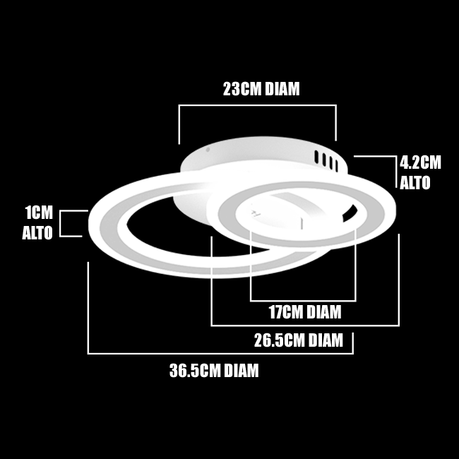 LÁMPARA DE TECHO LED PALMIRA 59W + CONTROL REMOTO