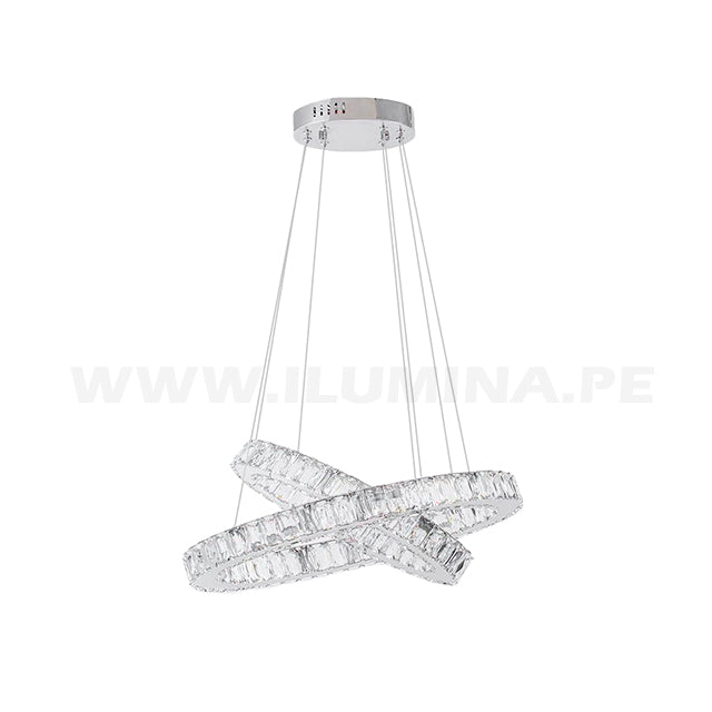 LÁMPARA COLGANTE LED DENIZ 7937 500/300 KRYSTAL + CONTROL REMOTO