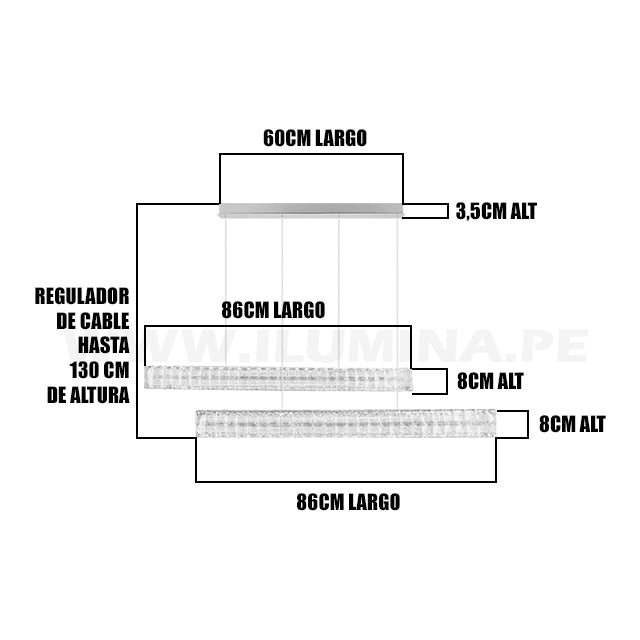 LÁMPARA COLGANTE KRYSTAL ESRA 7937 ZT LED + CONTROL REMOTO