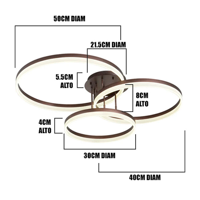 LÁMPARA DE TECHO VALERIA COFFEE LED 75W + CONTROL REMOTO