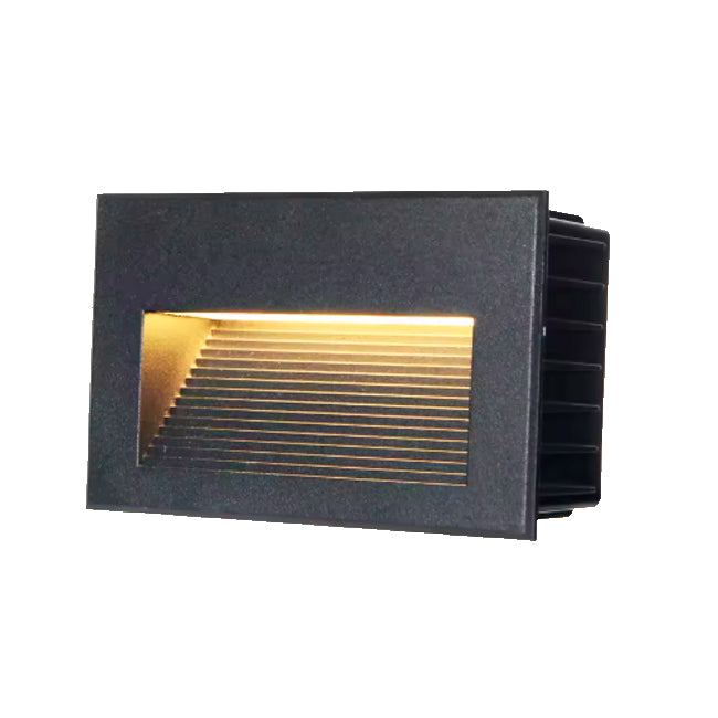 SPOT LUZ GUIA DE PASO ROSELI LED ASIMÉTRICO 5W RECTANGULAR NEGRO LUZ CÁLIDA