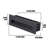 SPOT LUZ GUIA DE PASO SAMARA LED ASIMÉTRICO 5W RECTANGULAR NEGRO LUZ CÁLIDA