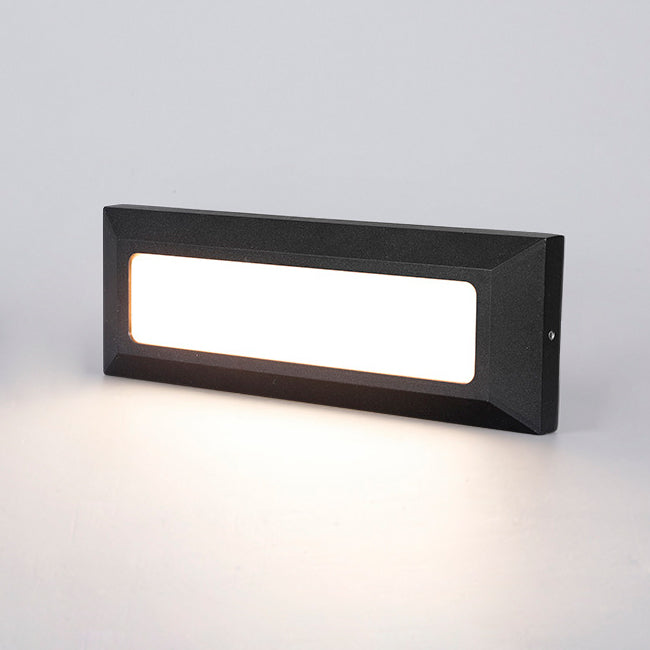 SPOT LUZ GUIA DE PASO SIMONE LED ASIMÉTRICO 5W RECTANGULAR NEGRO LUZ CÁLIDA