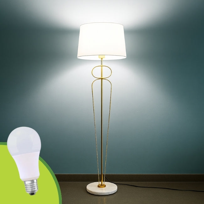 LÁMPARA DE PIE DAYAN GOLD AND BLACK LED  +  FOCO LED 12W OSRAM LUZ BLANCA E27