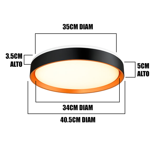 LÁMPARA DE TECHO CLAUDIA LED BLACK AND GOLD 30W + CONTROL REMOTO
