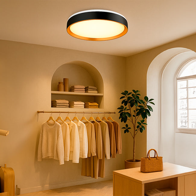 LÁMPARA DE TECHO CLAUDIA LED BLACK AND GOLD 30W + CONTROL REMOTO