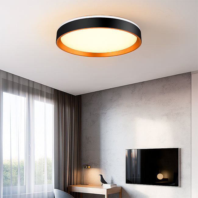 LÁMPARA DE TECHO CLAUDIA LED BLACK AND GOLD 30W + CONTROL REMOTO