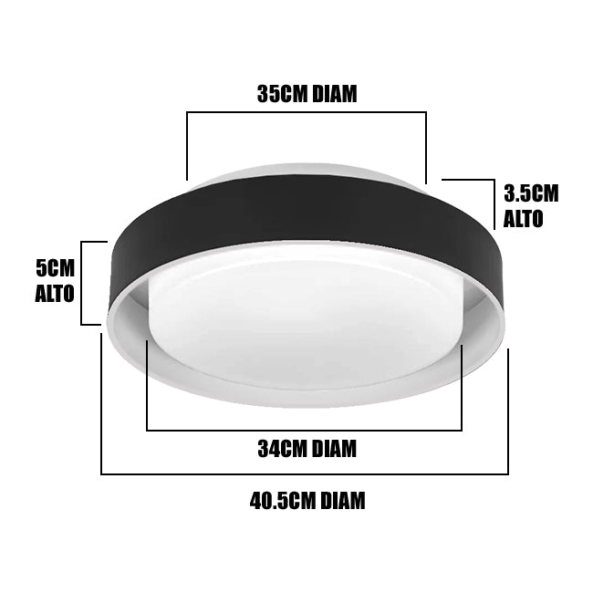 LÁMPARA DE TECHO SAMMY LED BLACK AND WHITE 30W + CONTROL REMOTO