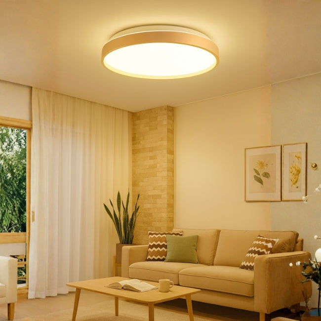 LÁMPARA DE TECHO VALENTINA LED CHAMPAGNE 30W + CONTROL REMOTO