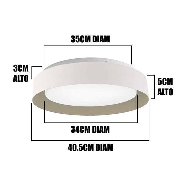 LÁMPARA DE TECHO DIANA LED WHITE AND GOLD 30W + CONTROL REMOTO