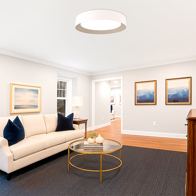 LÁMPARA DE TECHO DIANA LED WHITE AND GOLD 30W + CONTROL REMOTO