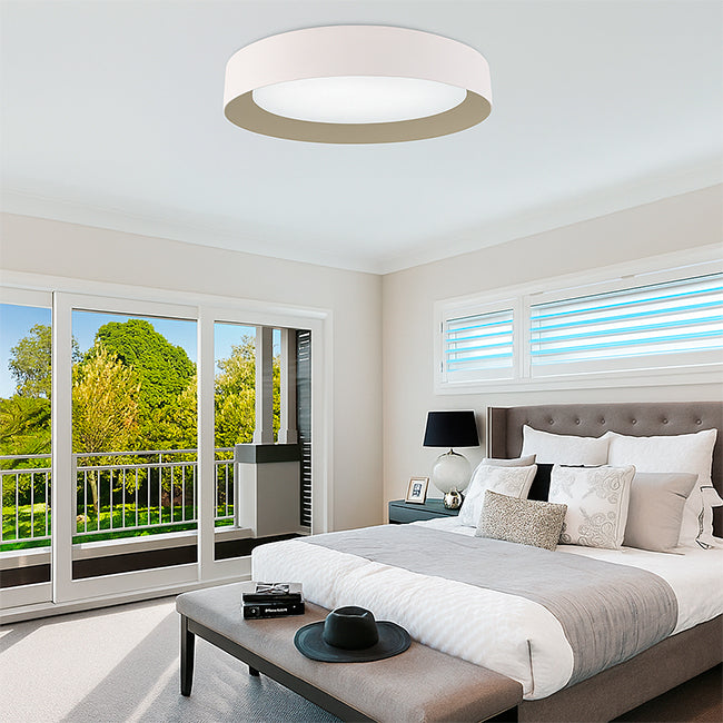 LÁMPARA DE TECHO DIANA LED WHITE AND GOLD 30W + CONTROL REMOTO