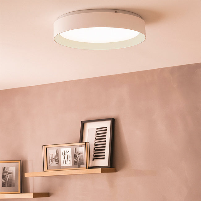 LÁMPARA DE TECHO DIANA LED WHITE AND GOLD 30W + CONTROL REMOTO