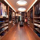 LÁMPARA DE TECHO AMELIA LED WHITE AND WOOD 30W + CONTROL REMOTO