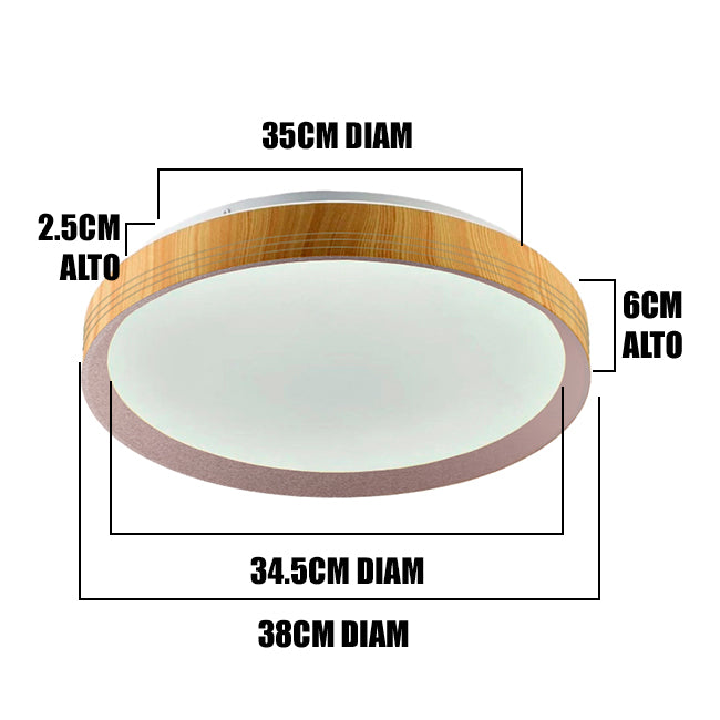 LÁMPARA DE TECHO DELIA LED WOOD 30W + CONTROL REMOTO