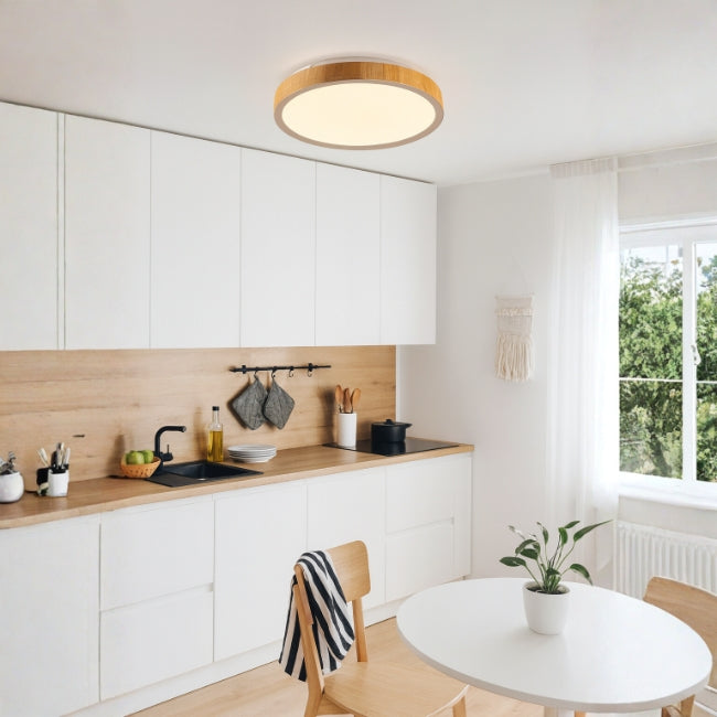 LÁMPARA DE TECHO DELIA LED WOOD 30W + CONTROL REMOTO