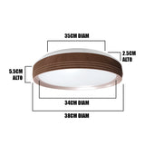 LÁMPARA DE TECHO MALASIA LED NOGAL 30W + CONTROL REMOTO