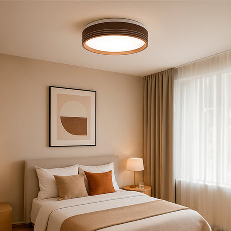 LÁMPARA DE TECHO MALASIA LED NOGAL 30W + CONTROL REMOTO