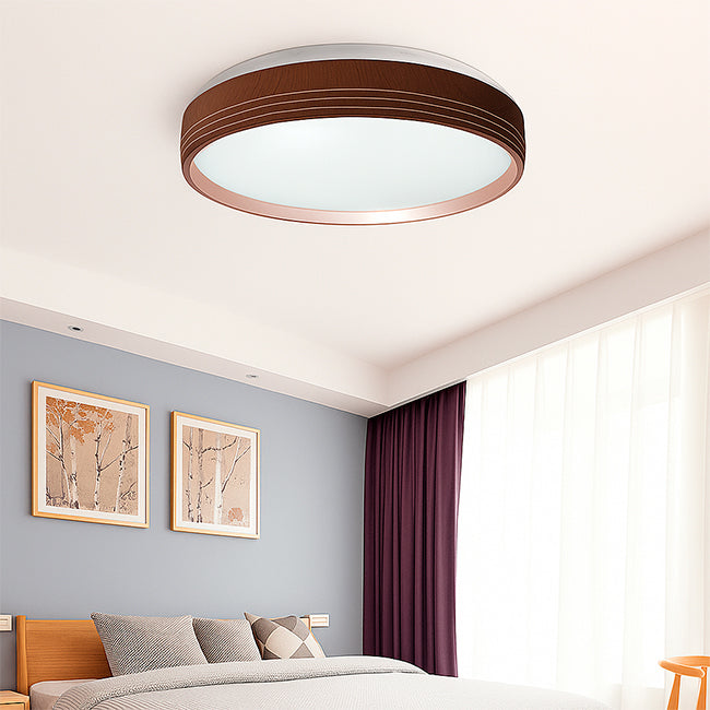 LÁMPARA DE TECHO MALASIA LED NOGAL 30W + CONTROL REMOTO