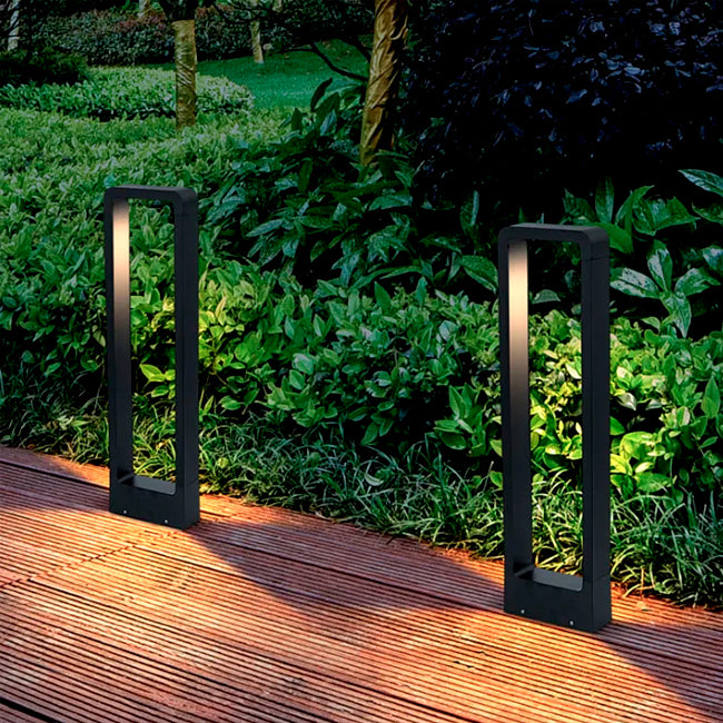 LÁMPARA DE EXTERIOR BOLARDO THAIS BLACK LED 10W LUZ CÁLIDA