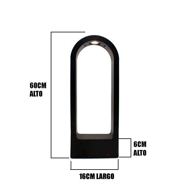 LÁMPARA DE EXTERIOR BOLARDO TANIA BLACK LED 10W LUZ CÁLIDA