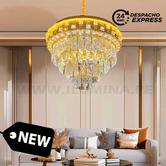 LÁMPARA COLGANTE LED MAYSA KRYSTAL GOLD 8846