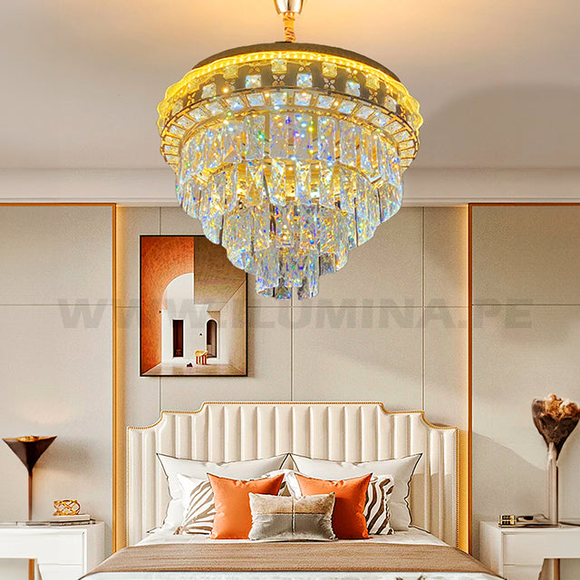 LÁMPARA COLGANTE LED MAYSA KRYSTAL GOLD 8846