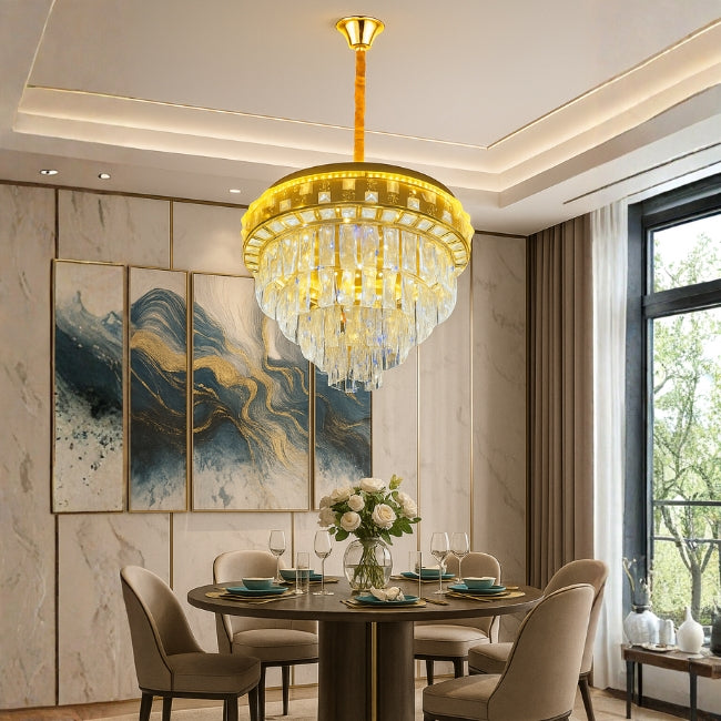 LÁMPARA COLGANTE LED MAYSA KRYSTAL GOLD