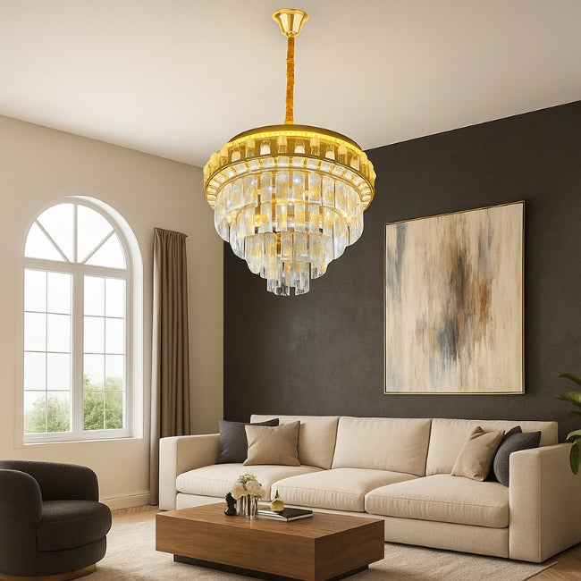 LÁMPARA COLGANTE LED MAYSA KRYSTAL GOLD