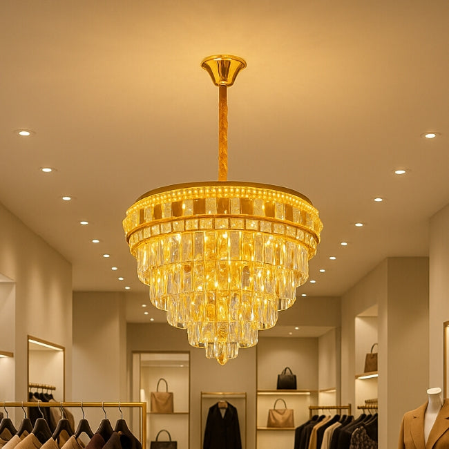 LÁMPARA COLGANTE LED MAYSA KRYSTAL GOLD