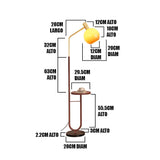 LÁMPARA DE PIE KEYLA WOOD AND GOLD LED CON MESA / SIN FOCO