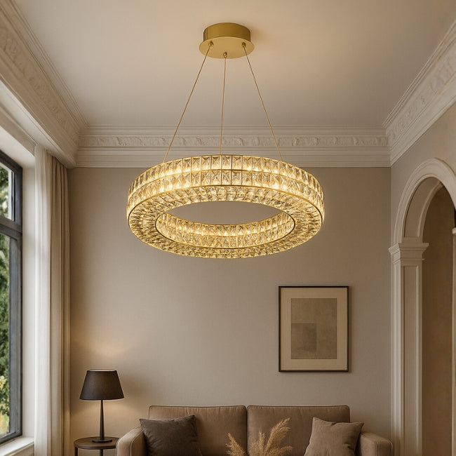 LÁMPARA COLGANTE LED MELIS CRYSTAL + CONTROL REMOTO