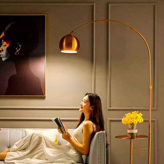 LÁMPARA DE PIE LUXURY GOLD LED - SIN FOCO