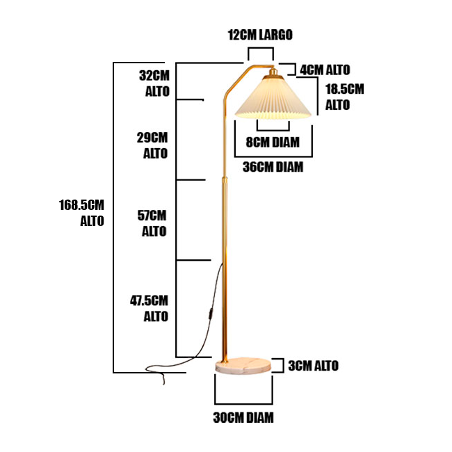 LÁMPARA DE PIE KENDRA GOLD LED / SIN FOCO