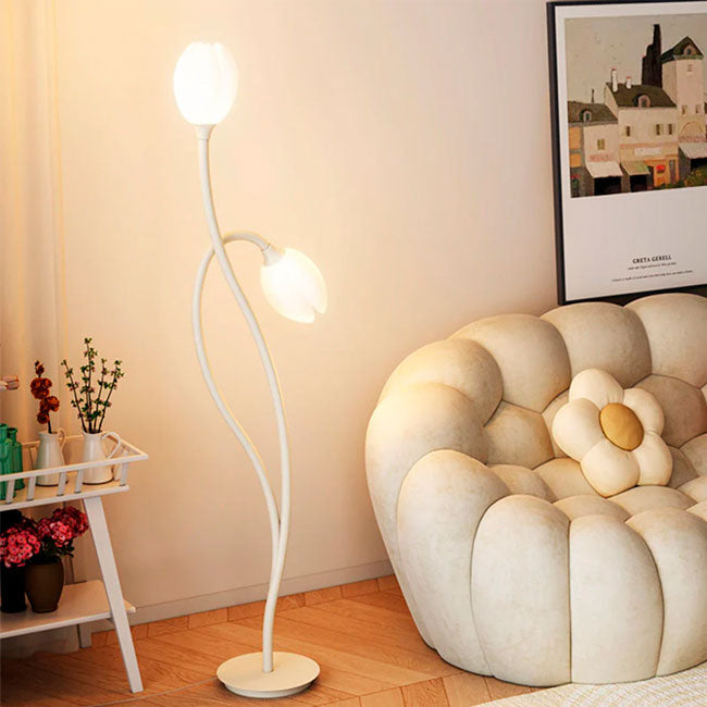 LÁMPARA DE PIE TULIPÁN NÓRDICA WHITE - SIN FOCOS