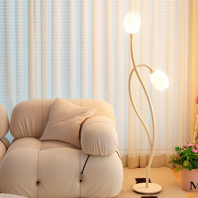 LÁMPARA DE PIE TULIPÁN NÓRDICA WHITE - SIN FOCOS