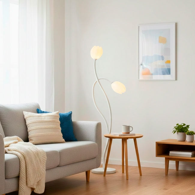 LÁMPARA DE PIE TULIPÁN NÓRDICA WHITE - SIN FOCOS