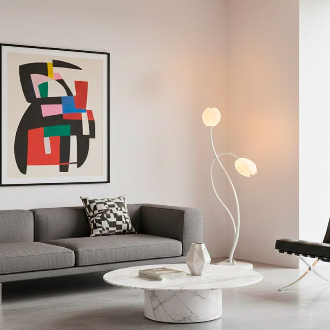 LÁMPARA DE PIE TULIPÁN NÓRDICA WHITE - SIN FOCOS