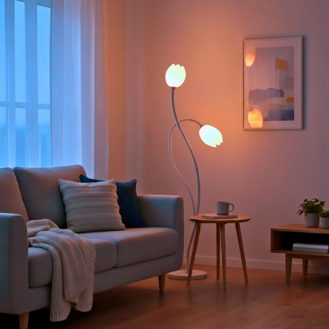 LÁMPARA DE PIE TULIPÁN NÓRDICA WHITE - SIN FOCOS