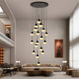 LÁMPARA COLGANTE PREMIUM ANDREA BLACK AND GOLD LED + CONTROL REMOTO