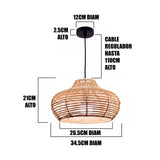 LÁMPARA COLGANTE DE RATTAN NATURAL BRIANNA E27