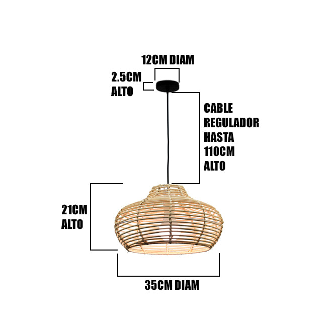 LÁMPARA COLGANTE DE RATTAN NATURAL BRIANNA E27