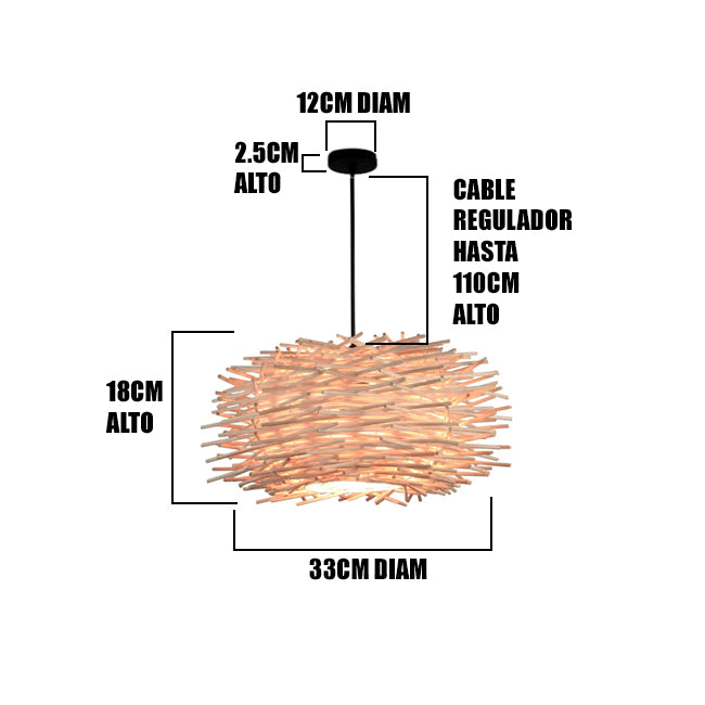 LÁMPARA COLGANTE DE RATTAN NATURAL HARUMI E27