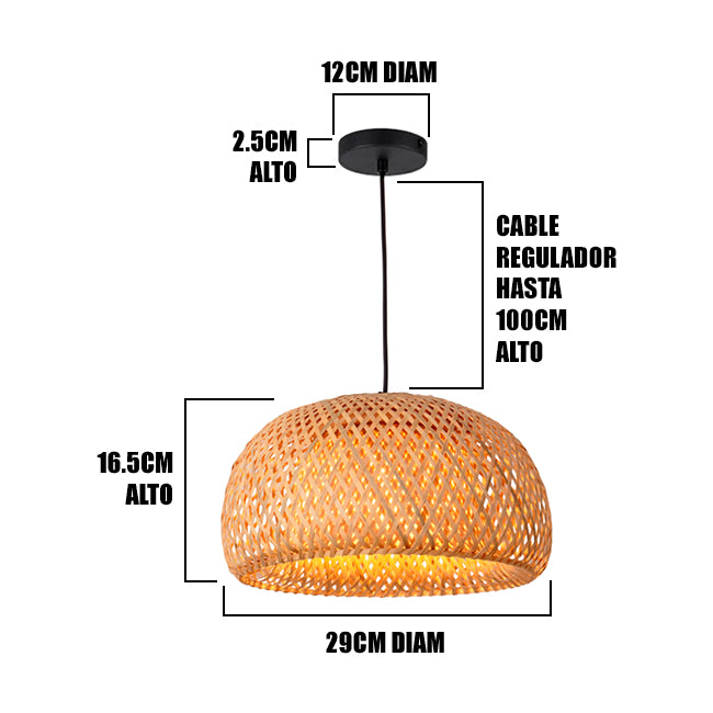 LÁMPARA COLGANTE DE BAMBÚ NATURAL SAKURA E27