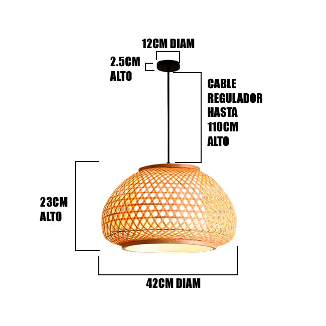 LÁMPARA COLGANTE DE BAMBÚ NATURAL SAKURA XL E27